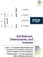 Two by Two Matrices Determinants and Inverses