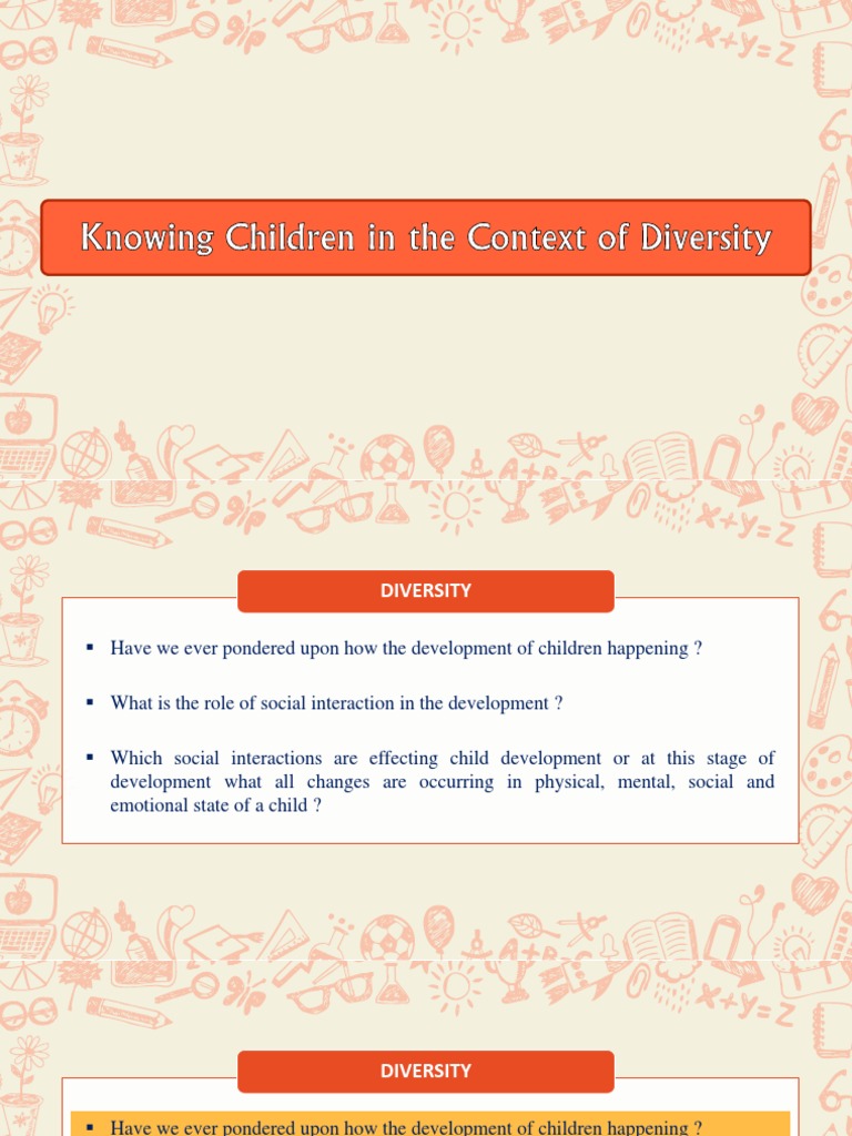 Knowing Children in The Context of Diversity | PDF | Child Development ...