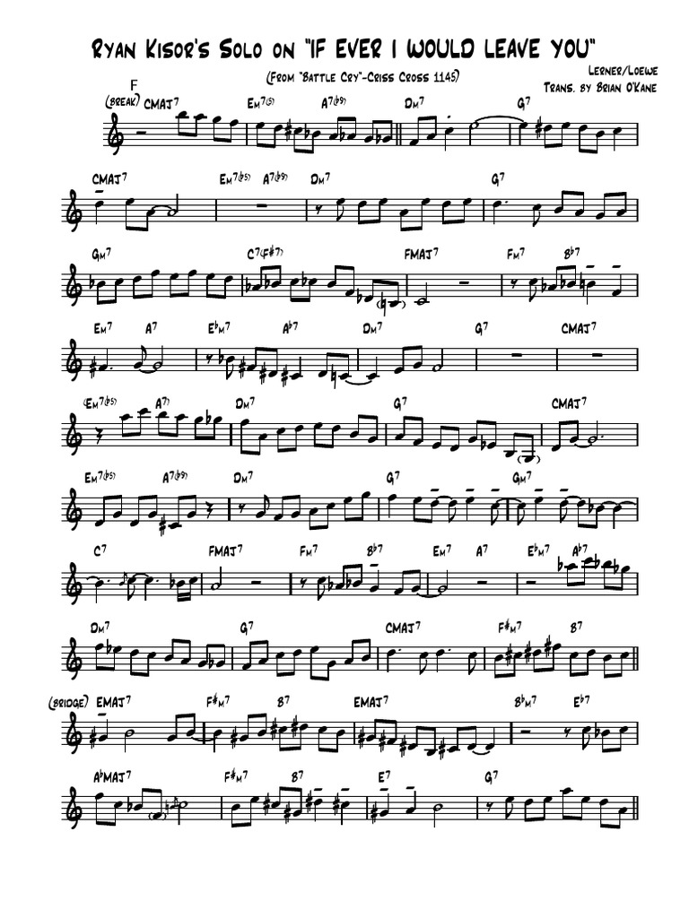 Ryan Kisor - If Ever I Would Leave You | PDF