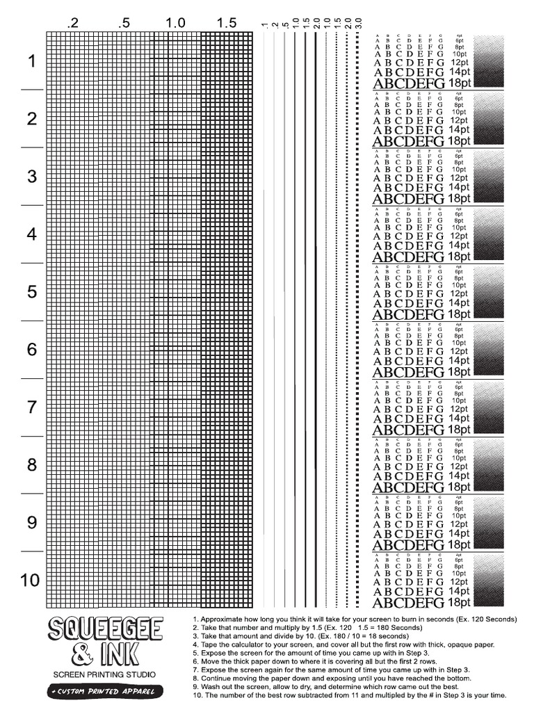 Squeegee Exposure Calculator PDF
