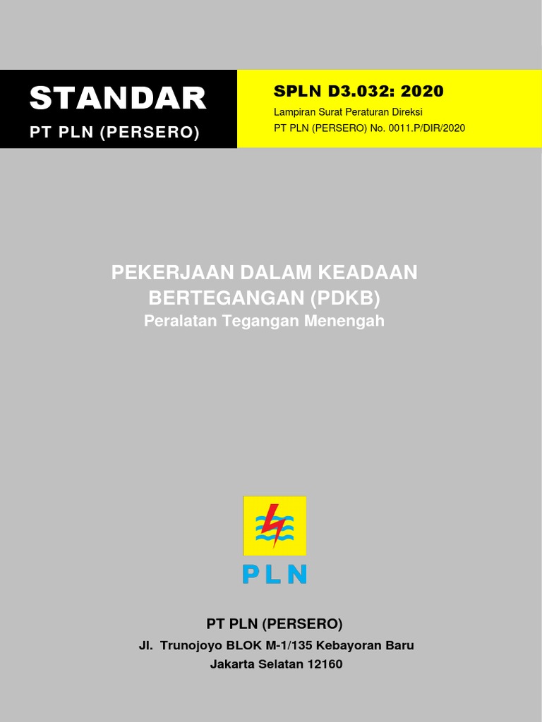 Standar SPLN D3.032 PDKB PLN | PDF | Teknologi & Rekayasa