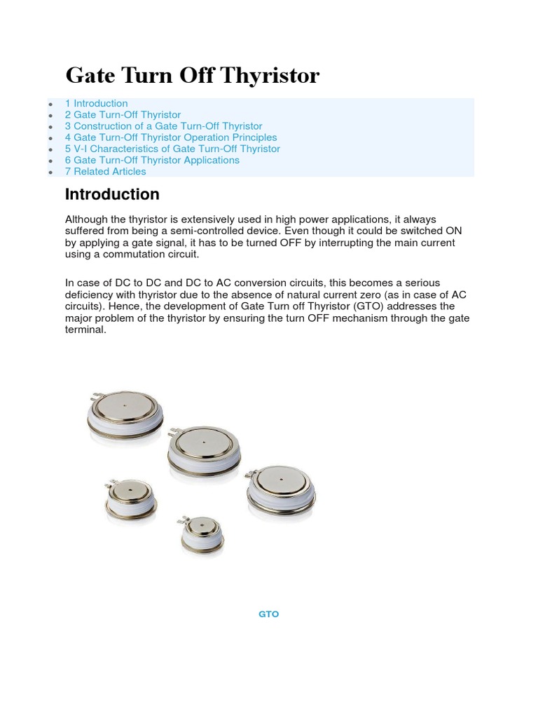 4.1 Gate Turn Off Thyristor PDF Materials Manufactured Goods