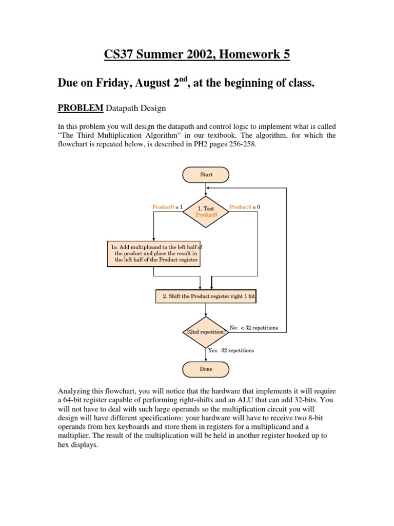 Datapath Design for Multiplication Algorithm | PDF | Computer ...