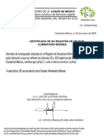 Certificado de No Deudor Alimentario