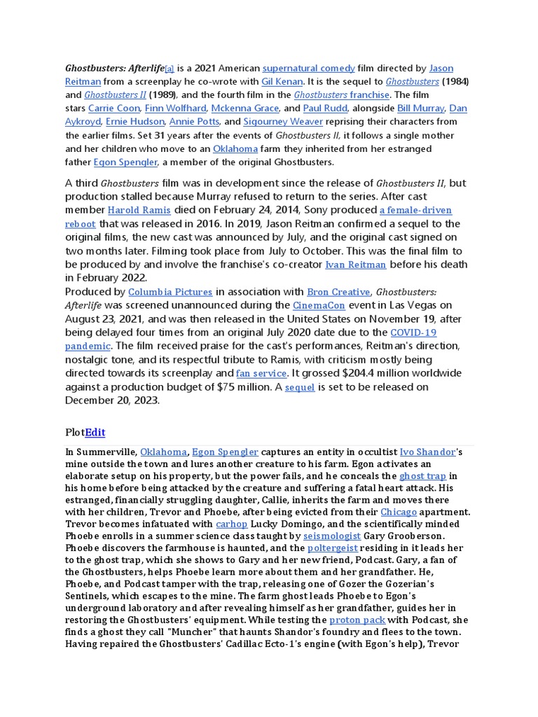 Ghostbusters | PDF | Works