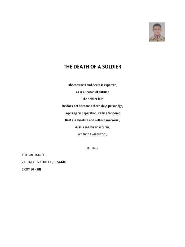 THE DEATH OF A SOLDIER | PDF