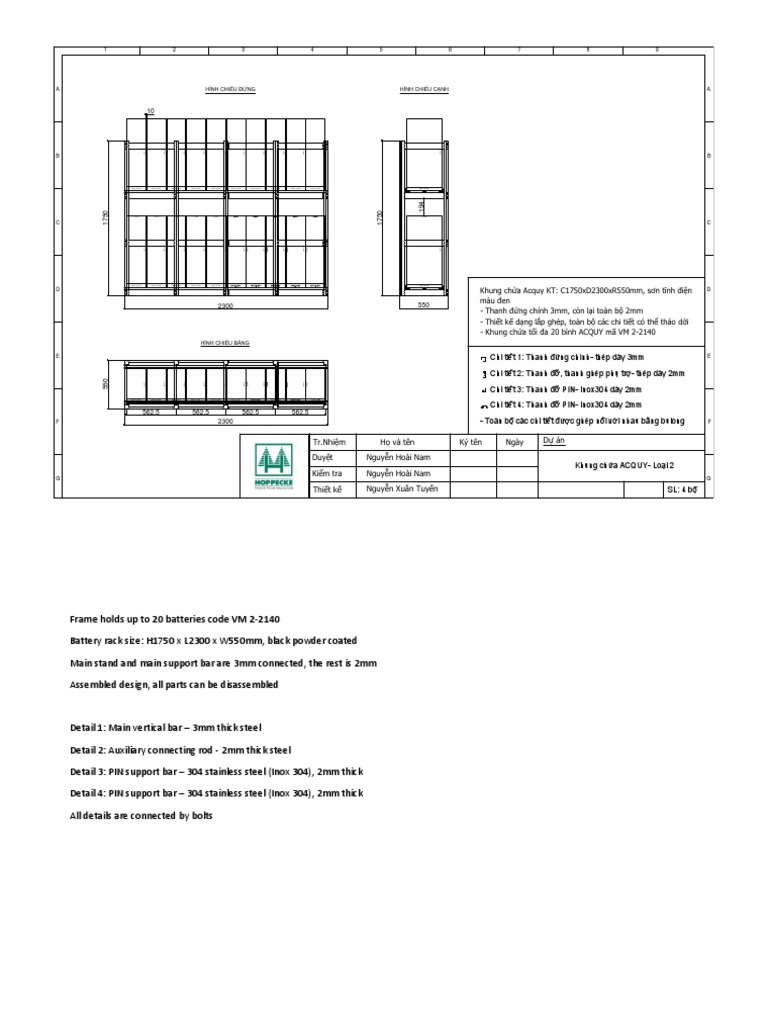 Battery Rack Specifications VM 2-2140 | PDF | Materials | Metals