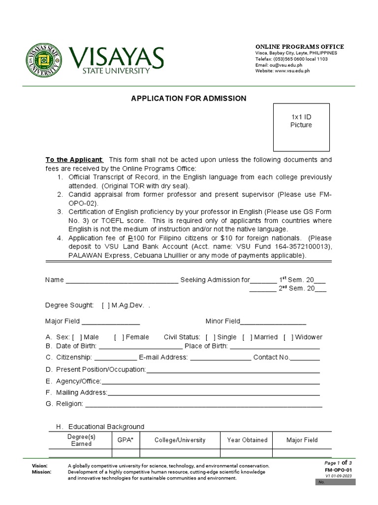 FSM Scholarship Application Form | PDF | Science | Sustainability