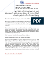Keutamaan Tadarus Al Quran - Malam 06 Ramadhan 1444 H - 27 Maret 2023