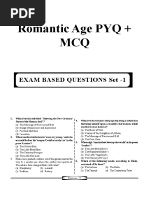 Romantic Age PYQ + MCQ