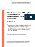 Salgado, Matias (2021) - Método de Niveles (MOL) y Los "Cuatro Aspectos Fundamentales" de La Psicoterapia