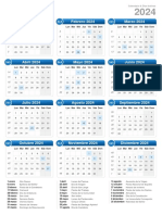 Calendario 2024 Formato Vertical Merged