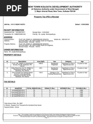 FY2020-21 Tax Payment Receipt for GWS