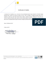 Certificado de Trabalho - João Nunes