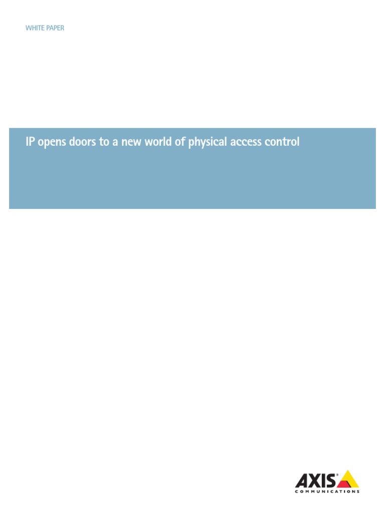 Ip opens doors to a new world of physical access control pdf