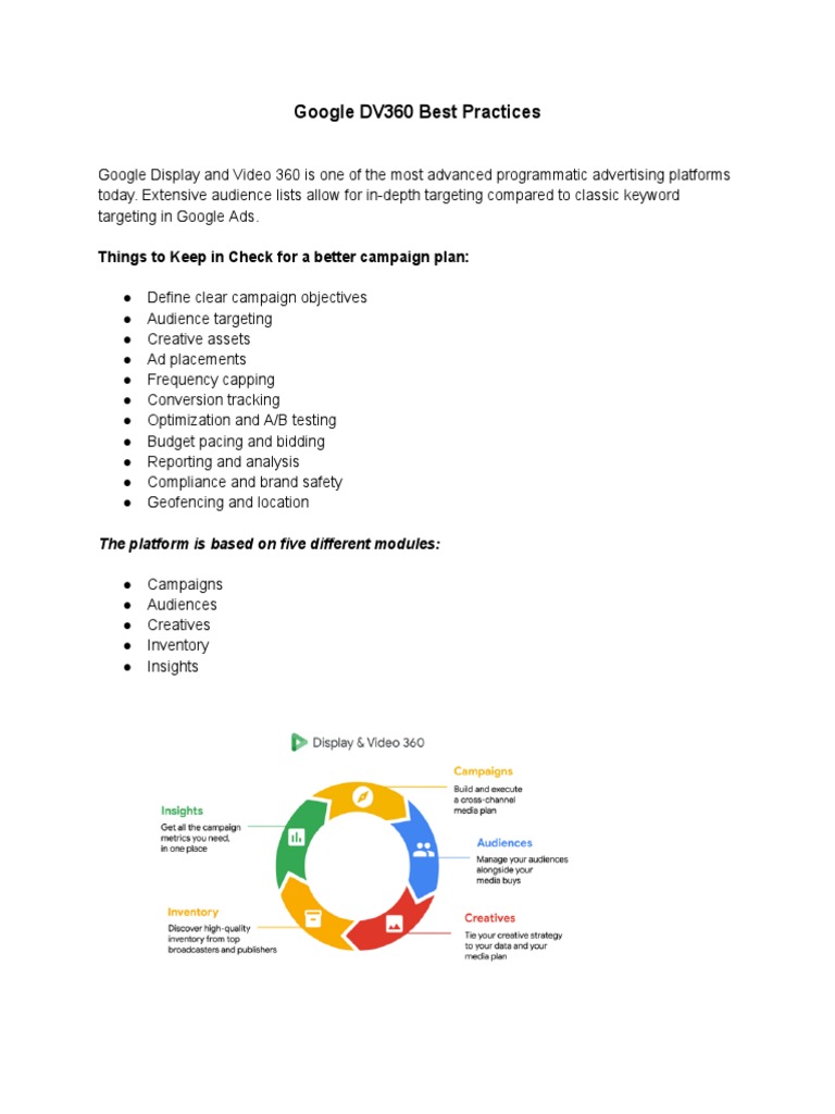 DV360 Campaign Best Practices Guide | PDF | You Tube | Video