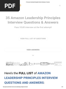 35 Amazon Leadership Principles Interview Questions & Answers