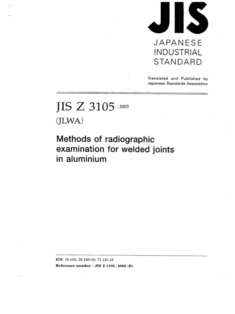 JIS For Radiographic Examination | PDF