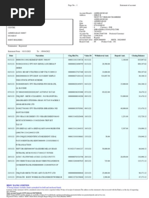 Bank Statement - Shraddha