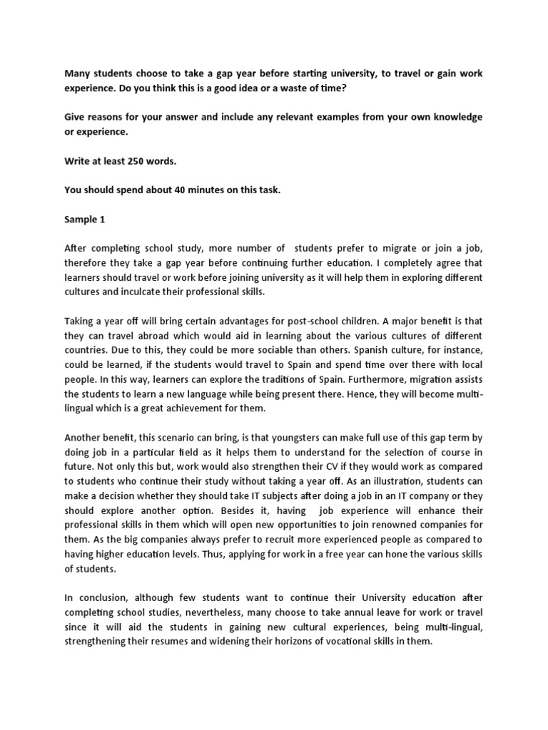 Benefits of Taking a Gap Year | PDF | Experience | Learning