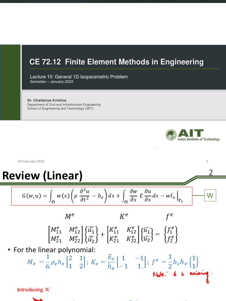 Lecture10-11 CE72.12General1D | PDF | Finite Element Method ...