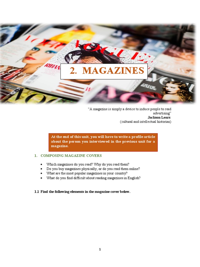 Magazines | PDF | Verb | Grammatical Tense
