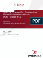 Harmony Enhanced, 1 Plus 1 Configuration Method of Procedure - TN-000045-01-En-01-01