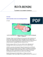 Infant Mortality On The Rise in Krishnagiri District: Date:17/09/2006 URL