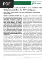 Moreno Et Al. Locking of The Chile Subduction Zone Controlled by Fluid Pressure Before The 2010 Earthquake