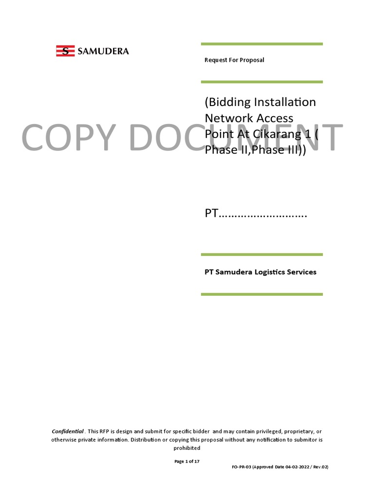 RFP for Network Access Point Cikarang | PDF | Request For Proposal ...