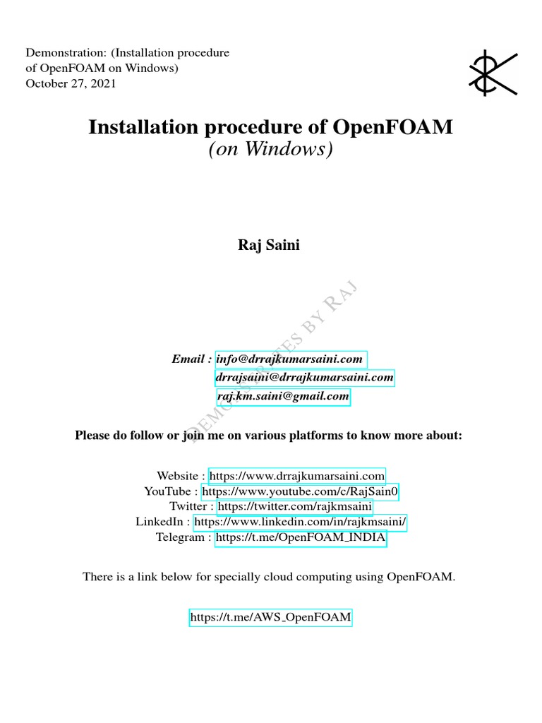 Of Installation OpenFOAMv9 v2106 Windows | PDF | Operating System ...
