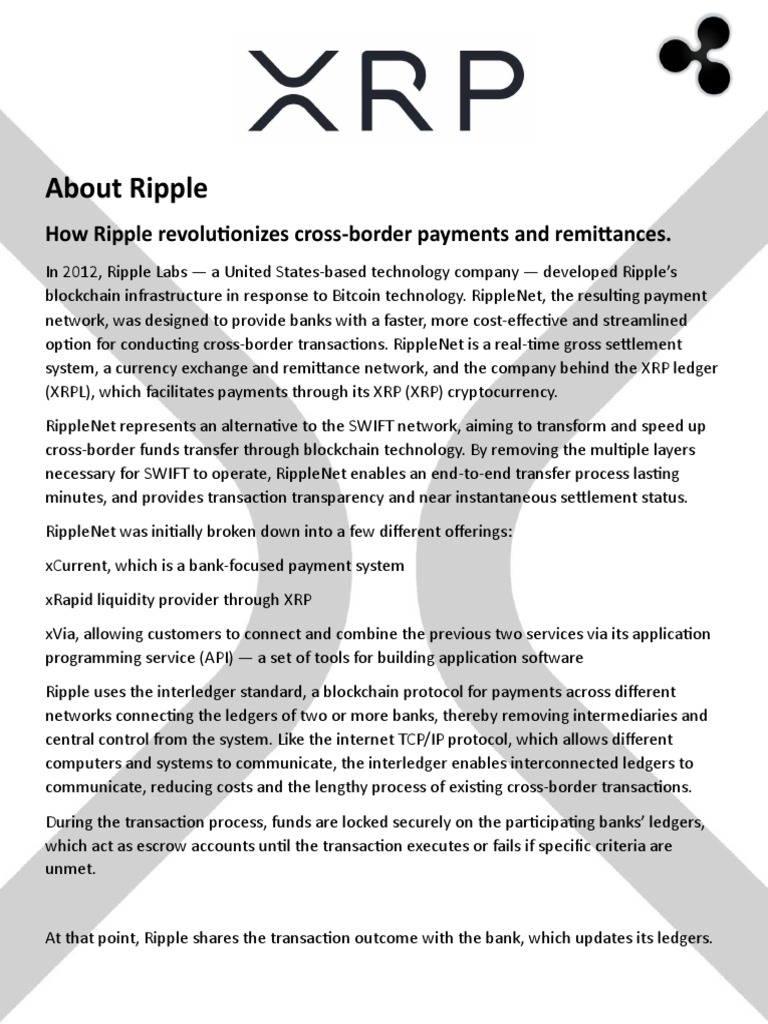 About Ripple: How Ripple Revolutionizes Cross-Border Payments and  Remittances | PDF | Cryptocurrency | Information Technology