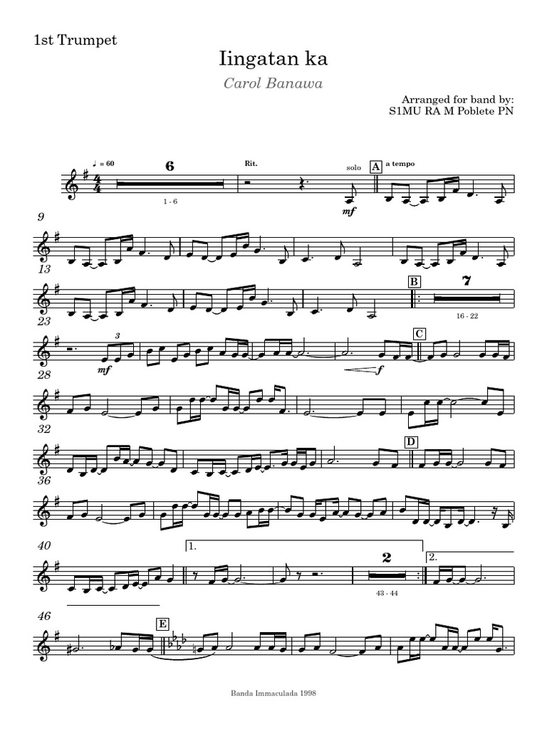 Iingatan Ka PDF Compositions Brass Instruments