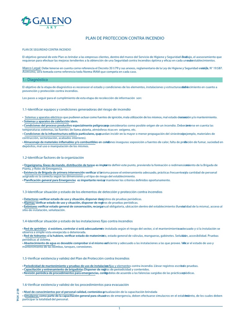 Plan de Seguridad Contra Incendios TFOR 2159 | PDF | Combustión