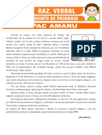 Lectura Sobre Tupac Amaru para Quinto de Primaria