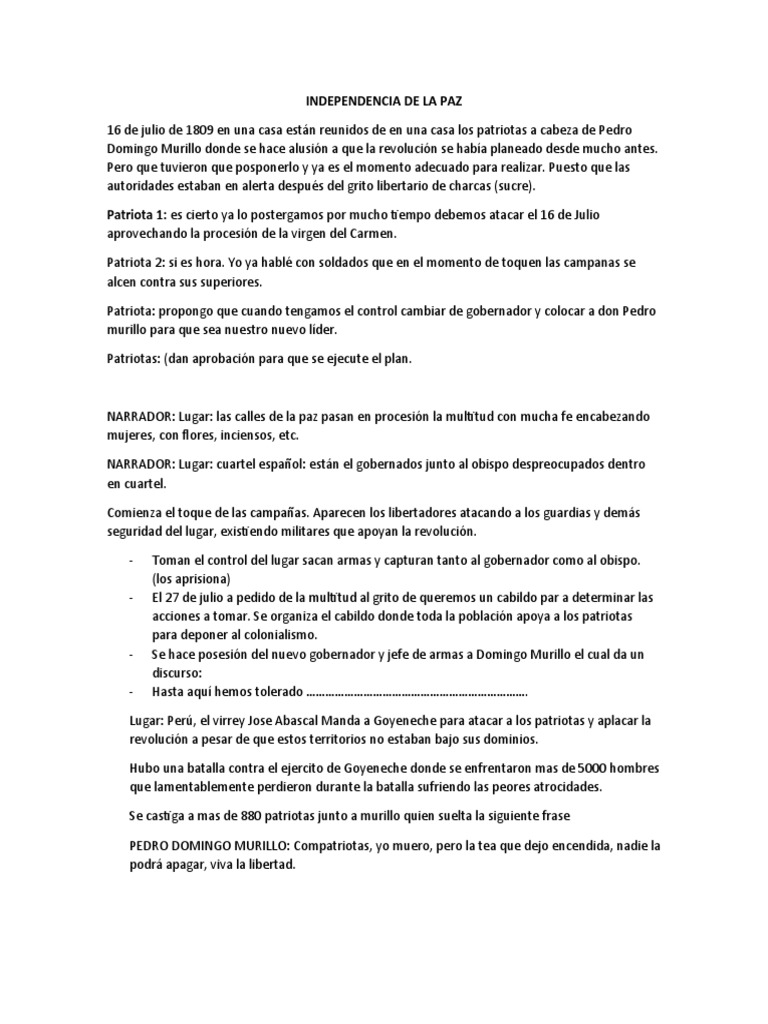 Revolución del 16 de Julio en La Paz | PDF | Historia