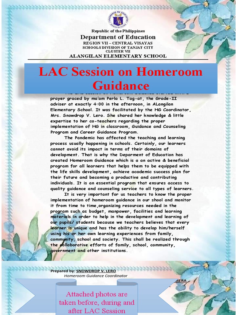 Homeroom Guidance LAC Session Overview | PDF