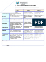 Rúbrica de Evaluación Presentación Oral