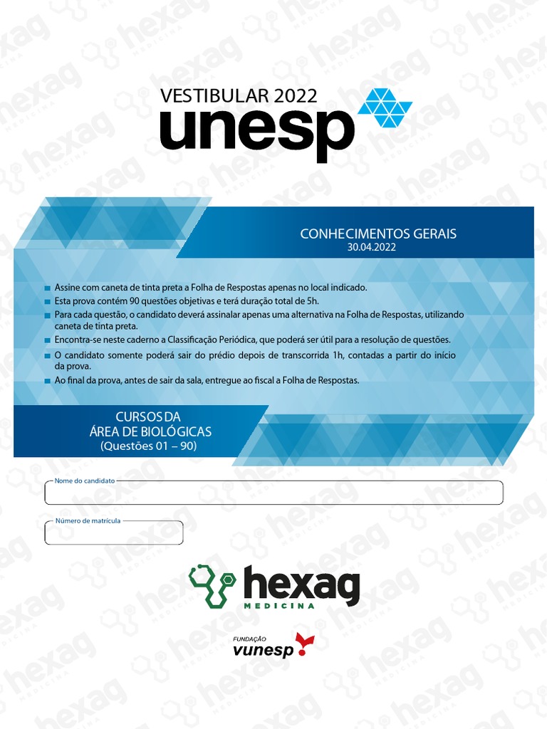Simulado UNESP HEXAG 2022 MD | PDF | Tempo | Crítica
