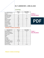 Costing For 1ST Laboratory