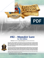 Expanded Options 02 - Monster Lore Skill For 5th Edition Fantasy