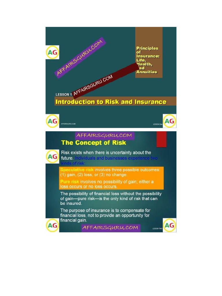Chapter - 01-Introduction To Risk and Insurance 02 | PDF