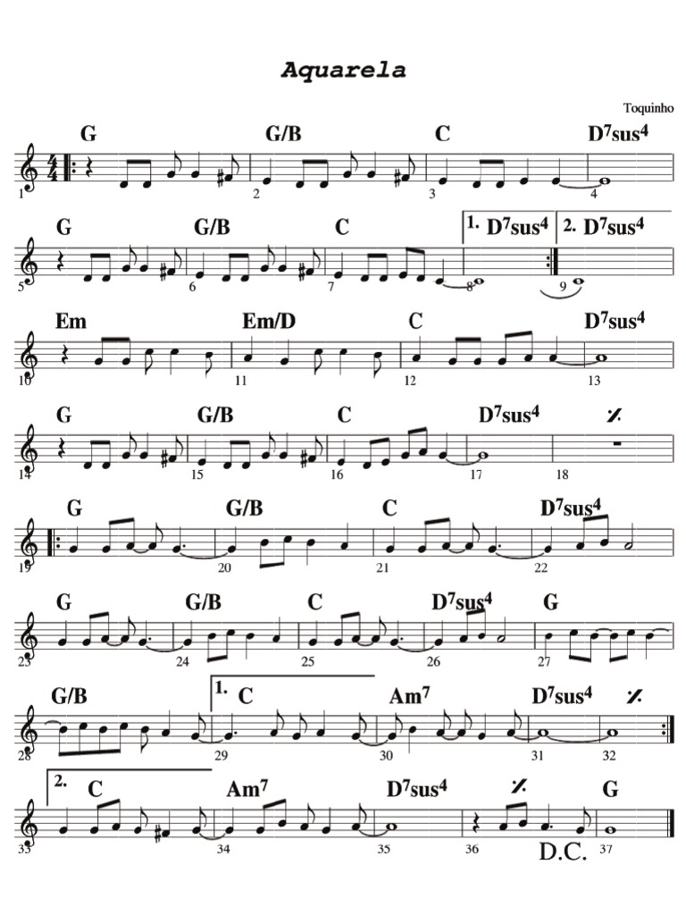 Aquarela Toquinho Violino Pdf