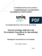 Neurotecnología Aplicada A Las Necesidades Específicas de Aprendizaje - Dislexia