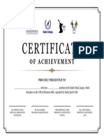 Certificate Sports