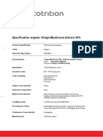 Technical Sheet Specification-Organic-Chaga-Extract
