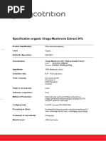 Technical Sheet Specification-Organic-Chaga-Extract