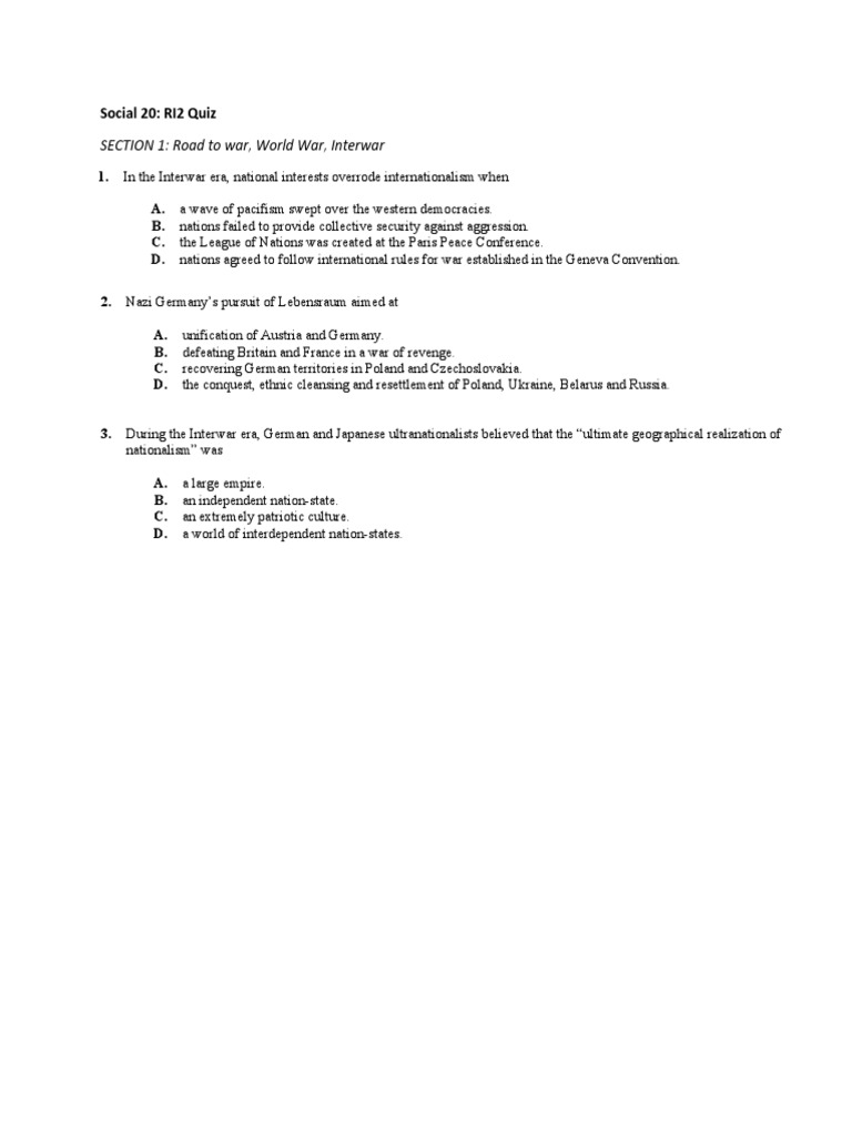 Ri 2 Review Quiz | PDF | Nationalism | Western World