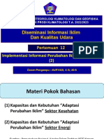 Pertemuan 12 - Implementasi Informasi Perubahan Iklim Multisektoral