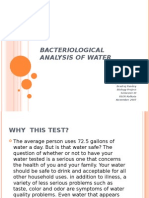 Bacteriological Water Analysis of Hostel's Water